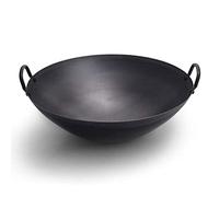 JYBNBBE Wok Pan Cast Iron, Chinese Wok with Round Bottom Wok, Woks and Stir Fry Pans Pre-Seasoned for Non-Stick Like Surface, for Electric Stove Top, Induction, Large, Black,65cm/ 25.5 inch