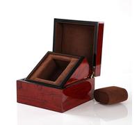 JYBNBBE Wooden Wrist Watch Box with Leather Pillow, Single Grid Jewelry Storage Case, Travel-Friendly Watch Holder