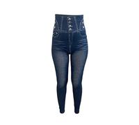 JYC CREATIVE 1 Fake Denim Thermal Legging for Women, Thermal Pants, Elastic and Comfortable, High-Rise Pants, Warm Leggings for Winter, Female Thermal Clothing