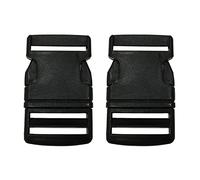 JYC CREATIVE 2 Backpack Clasps, Choose Size and Color, Plastic Buckles, Polypropylene Clasp, Backpack Clasp and Washer, Closure for Travel Bags, Backpack Closure, (2 x 50 mm, Black)