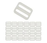 JYC CREATIVE 24 backpack buckles, choose size and colour, plastic buckles, polypropylene brooch, closure and washer, closure for bags, (24 x 25 mm, transparent washer)