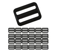 JYC CREATIVE 24 Pack Backpack Buckles, Choose Size & Color, Plastic Buckles, Polypropylene Pin, Backpack Closure & Washer, Travel Bags Closure, Backpack Closure, (24x25mm, Black Washer)