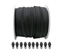 JYC CREATIVE 25 Meters Roll of Continuous Nylon Zipper + 10 Automatic Metal Slider Sliders 5#, Zipper for Sewing Clothes, Zippers, Zipper by Meter,
