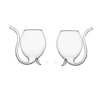 JYCAR Vampire Wine Glass Set of 2, 300ML Cocktail Glasses Transparent Wine Decanter with Drinking Tube Straw, Creative Glass Cups Mugs for Wine Champagne Juice Home Bar Party