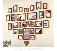 JYCCH Heart-shaped Photo Wall In The Living Room, European Style Decorative Love Bedroom Photo Frame 24pcs, Wall-mounted Photo Frame Wall Combination (#I)
