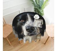 Jyckat Border Collie - Round Tablecloth, for Outdoor Picnic, Spill Proof and Washable Tablecloth,Ktchen and Holiday Dinner Round Tablecloth - 60 Inch