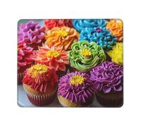 Jyckat Mouse Pad with Non-Slip Rubber Base, colorful cupcakes rainbow flower cake, Mouse Pads for Computers, Laptop, Gaming, Office & Home - 7 x 8.6 in