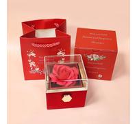 JYCMMFC Romantic Gifts for Her Rose Ring Box Jewelry Box Artificial Flowers Eternal Rose Box Anniversary Wedding Valentines Day Christmas Birthday Thanksgiving Gifts for Mom Wife Girlfriend Women