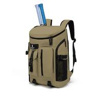 JYColofex color design tennis mountain climbing travel backpack, independent shoe compartment for sports and fitness, waterproof 15.6-inch computer bag large (A-) (Original wood color)