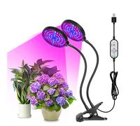 JYCRA 30W Grow Light for Indoor Plants,2 Head Full Spectrum LED Grow Light with Timer Adjustable Gooseneck Grow Lamp for Plants