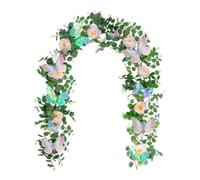 JYCRA Faux Eucalyptus Garland Plant,Artificial Greenery Garland Flower, Green Spring Garland Wreath Vines Decorations (C)