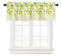 JYCRA Vintage Floral Print Short Curtain Valances for Windows,54x18 In Fragrance Lemon Sunflower Print Curtains Moroccan Style Home Drapery
