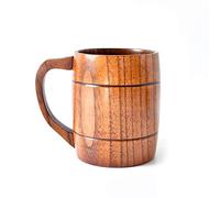 JYCRA Wooden Beer Mug Wood Drinking Cup Wooden Tankard Beer Glass Stein Tea Cup Barrel Mug for Men Women (#1)