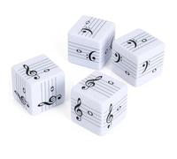 JYCSTE 4Pcs Fun Five-Line Staff Music Note Dice, Large 25mm Music Theory Dice, Includes Two High-Pitched Symbols and Two Low-Pitched Symbols for Theory Learning