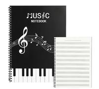 JYCSTE Blank Sheet Music Notebook, Staff Paper Sheet Music Composition Notebook, Art Music Notebook, Manuscript Paper Notebook, Piano Notebook Song Writing, 100 Pages 11 Staves