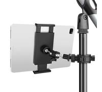 JYCSTE Tablet Holder for Microphone Stand, Adjustable iPad & Tablet Stand, Compatible with 4.7 to 13.5 Inch Tablets & Smartphones