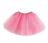 JYCY Pink Tutu Skirts for Women Elastic 3 Layered Ruffle Skirt Halloween Frilly Skirt Tulle Kids for Girls for Adult Dance Ballet Skirts for Dress-Up Parties Dancing(Pink)