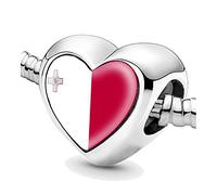 Jycycem Malta Maltese Flag Heart Beads for Bracelets Jewelry Making DIY Silver Charms for Women