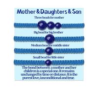 Jycycem Mother Son Daughter Bracelet Mum Eldest Son Second Daughter Youngest Daughter Bracelet set for 4 Mother Son and 2 Daughters Gifts Mummy and Me Bracelets Mothers Day Gift for Mum Son Daughter