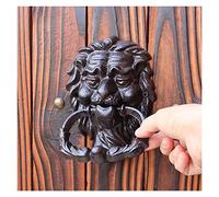 JYDQM Door Knocker Wall Decor for Front Door Decoration Authentic Vintage Lion Head Door Knocker, Cast Iron Personalized Front Door/Barn/Garden/Shed Door Pull Hand, Home Decor Gate Handle Accessories