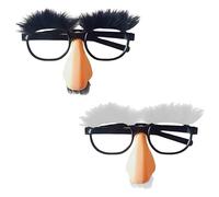 Jyeennar 2 Packs Funny Glasses for Adults - Big Nose Novelty Glasses with Eyebrows Mustache, Fancy Dress Costume for Cosplay Parties & Photo Booth Props