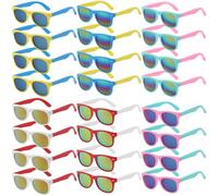 Jyeennar 24PCS Kids Sunglasses for Party Favors,Neon Colors Sunglasses for Bulk Goody Bag Fillers,Funny Glasses for Beach, Pool, Birthday, Graduation Party Favors
