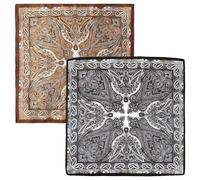 Jyeennar 2PCS Ladies Satin Head Scarves,70x70CM, Black & Brown,Soft Silk-Like Fabric for Hair Protection, Fashion Accessory, Versatile for Daily Wear, Parties & Travel