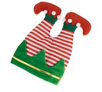 Jyeennar Upside Down Hat for Adults - Funny Santa, Comfortable Plush Design for Christmas Parties, Family Gatherings & Festive Celebrations, Durable Holiday Costume Accessory(Red Stripes)