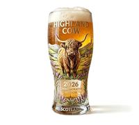 JYEVERC Highland Cow 2026 Commemorative Glass, 500ml, Glassware for Lager, Pilsner & Weizenbier, All Weizenbier Pub Glasses for Beer Tasting & Home Bar (Transparent,500ml)