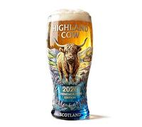 JYEVERC Highland Cow 2026 Commemorative Glass, 500ml, Glassware for Lager, Pilsner & Weizenbier, All Weizenbier Pub Glasses for Beer Tasting & Home Bar (Blue,500ml)