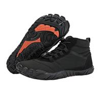 Winter Barefoot Shoes Waterproof, High Warm and Non Slip Boots, Lightweight Breathable Barefoot Trainers, Soft Light Fitness Shoes Wide Toe Cap, for Women Men Trail Running Shoes Black