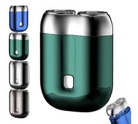 JYEVERC Mini Dual Head Electric Razor, Magnetic Detachable Waterproof Shaver, Rechargeable Waterproof Compact Electric Shaver, Pocket Size Rotary Electrical Shaver, Double-Ring Magnetic