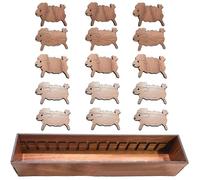 JYEVERC Wooden Animal Bobbin Set, Bunny Cross Bobbin, Cross Stitch Thread Holder, Animal Pattern Card Floss Winder, for DIY Embroidery Sewing Thread Storage