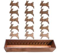 JYEVERC Wooden Animal Bobbin Set, Bunny Cross Bobbin, Cross Stitch Thread Holder Card Floss Bobbins Organiser, Animal Pattern Card Floss Winder, for DIY Embroidery Sewing Thread Storage