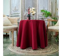 JYFLZQ Burgundy Round Tablecloth 70 Inch for 4 Foot Tables Machine Washable Stain Resistant Polyester Fabric Table Cloth Table Cover for Parties Banquet Wedding