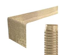JYFLZQ Champagne Sequin Table Runner 12" x 72" Pack of 10 Sparkly Champagne Metallic Table Runner Glitter Sequin Runner for Table Birthday Party Event Decorations