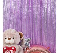 JYFLZQ Lavender Sequin Backdrop Curtain 8FTx8FT 1Panel Sparkly Photography Background Drapes Glitter Photo Booth Backdrops for Birthday Wedding Party