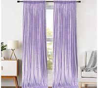JYFLZQ Lavender Sequin Backdrop Curtains 2ft x 8ft 2 Panel Glitter Photo Booth Backdrops Sparkly Photography Background Drapes for Parties Wedding Bridal Showers