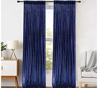 JYFLZQ Navy Blue Sequin Backdrop Curtain 2FTx8FT 2 Panels Sparkly Photography Background Drapes Glitter Photo Booth Backdrops for Birthday Wedding Party