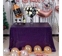 JYFLZQ Purple Sequin Tablecloth 50" x 50" Square Sparkly Drape Table Cloths Table Cover Overlay for Wedding Birthday Party Baby Bridal Shower