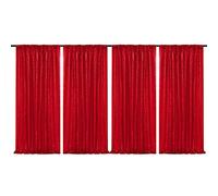 JYFLZQ Red Sequin Backdrop Curtains 2ft x 8ft 4 Panel Glitter Photo Booth Backdrops Sparkly Photography Background Drapes for Parties Wedding Bridal Showers