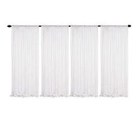 JYFLZQ White Iridescent Sequin Backdrop Curtains 2ft x 8ft 4 Panel Glitter Photo Booth Backdrops Sparkly Photography Background Drapes for Parties Wedding Bridal Showers