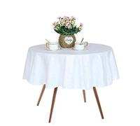 JYFLZQ White Sequin Tablecloth 50'' Small Round Sparkly Table Cloths Table Cover Overlay for Christmas Wedding Birthday Party Baby Bridal Shower