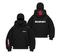 JYHBAQWN Men's Windproof Balaclava Hoodie Sportswear for SU.ZU.K.I. Jacket Long-Sleeved Printed with Pockets Coat Hooded Outwear Tops,L-Heis