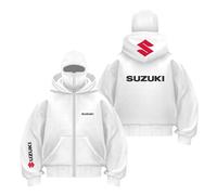 JYHBAQWN Men's Windproof Balaclava Hoodie Sportswear for SU.ZU.K.I. Jacket Long-Sleeved Printed with Pockets Coat Hooded Outwear Tops,S-Bais