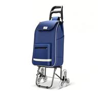 JYHCD Foldable Stair Climbing Shopping Trolley with Detachable Storage Bag, Ergonomic Pull Handle and 6 Wheel Design for Grocery Transport Daily Errands and Outdoor Shopping Trips,Blue
