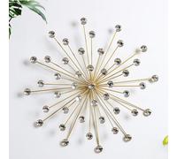 JYHCD Gold Metal Rhinestones Sunburst Wall Decor Bling Crystal Home Décor, Wall Art Hanging Rhinestone Decor, Metal Starburst Wall Sculptures for Living Room, Bedroom,Kitchen,60cm/24in