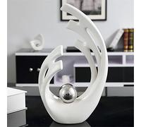 JYHCD White Ceramic Sculpture Modern Abstract Art Ceramic Statue Sculpture Home Decor Creative Angel Wings Ornament Crafts for Living Room Office Dining Room Kitchen Cabinets,white 1,Large