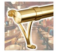 JYHHCYS Combination Mount Foot Rail Kit, Undercounter Foot Rail Pole for Home Bar/Kitchen Island/Pub/Restaurant/Commercial, Footrest Bracket for Custom Fabrication(Gold,3ft/91.4cm)