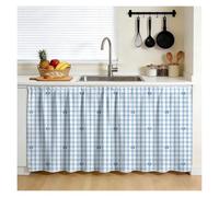 JYHHCYS Custom Kitchen Sink Curtain, Self Adhesive Dishwasher Table Curtains for Home Laundry Room, Privacy Short Cabinet Curtain No Drilling, Easy To Install(190x200cm)